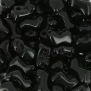 Cuentas de vidrio 2 agujeros Zorro Bead 5x6 mm Jet  x50