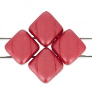 Cuentas de vidrio 2 agujeros Silky Bead 6x6 mm Pastel Dark Coral x50|raw }}