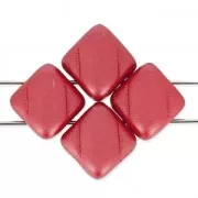 Cuentas de vidrio 2 agujeros Silky Bead 6x6 mm Pastel Dark Coral x50