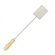 Grande espátula de acero inox con mango de madera para horno prometheus