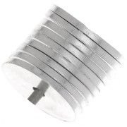 Discos planos perforados lisos de latón estilo Heishi 6 mm plateado x10