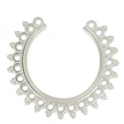 Entrepieza étnica con 2 anillas a personalizar 32 mm plateado antiguo|raw }}