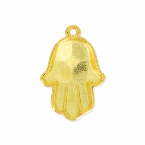 Colgante de resina de mano de Fátima 23 mm - Dorado con oro fino x1