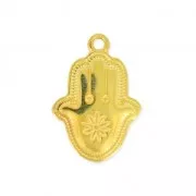 Colgante Mano de Fátima decoración doble cara 21 mm Dorado con oro fino x1