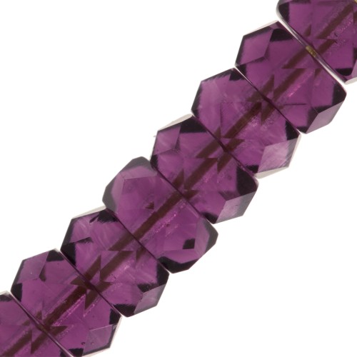 Rondel facetado 6x3 mm Amethyst x25