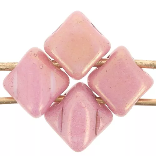 Cuentas de vidrio 2 agujeros Silky Bead Dia 5x5 mm Opaco Luster Rose x50