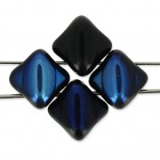 Cuentas de vidrio 2 agujeros Silky Bead Dia 5x5 mm Jet Azuro x50|raw }}