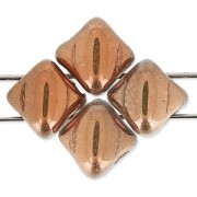 Cuentas de vidrio 2 agujeros Silky Bead Dia 5x5 mm Crystal Capri Gold x50