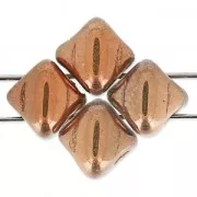 Cuentas de vidrio 2 agujeros Silky Bead Dia 5x5 mm Crystal Capri Gold x50