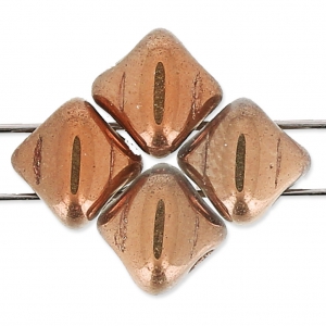 Cuentas de vidrio 2 agujeros Silky Bead Dia 5x5 mm Crystal Capri Gold x50