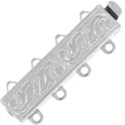 Cierre con diseño de hoja de 4 filas 24,5x9 mm - Bronce blanco x1