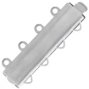 Cierre con diseño de hoja de 4 filas 24,5x9 mm - Bronce blanco x1