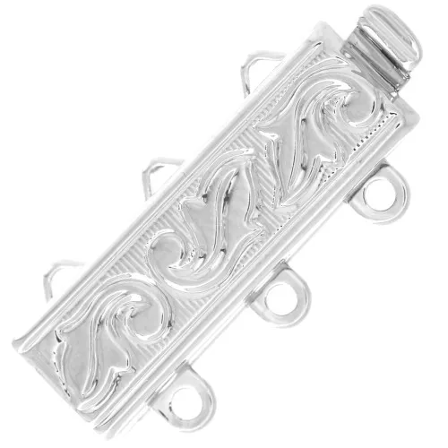 Cierre hoja 3 filas 21x9 mm - Bronce blanco x1