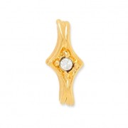 Entrepieza 2 filas 11x4 mm dorado strass Crystal x1