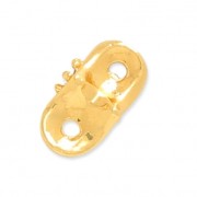 Entrepieza 2 filas 11x4 mm dorado strass Crystal x1