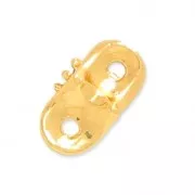 Entrepieza 2 filas 11x4 mm dorado strass Crystal x1