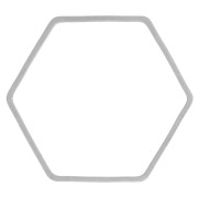 Anilla para montaje y tejido hexágono 28x25 mm de plateado