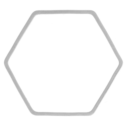 Anilla para montaje y tejido hexágono 28x25 mm de plateado