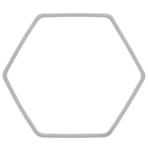 Anilla para montaje y tejido hexágono 18x16 mm de plateado x1