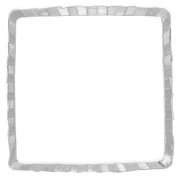 Anilla para montaje y tejido cuadrado trabajada 14 mm plateado x1