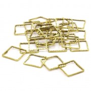 Anilla para montaje y tejido cuadrado trabajada 14 mm plateado x1