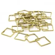 Anilla para montaje y tejido cuadrado trabajada 14 mm plateado x1