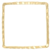 Anilla para montaje y tejido cuadrado trabajada 14 mm dorado