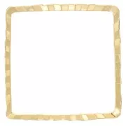 Anilla para montaje y tejido cuadrado trabajada 14 mm dorado