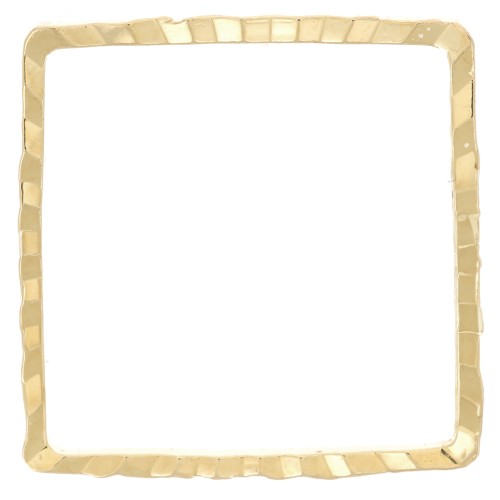 Anilla para montaje y tejido cuadrado trabajada 14 mm dorado