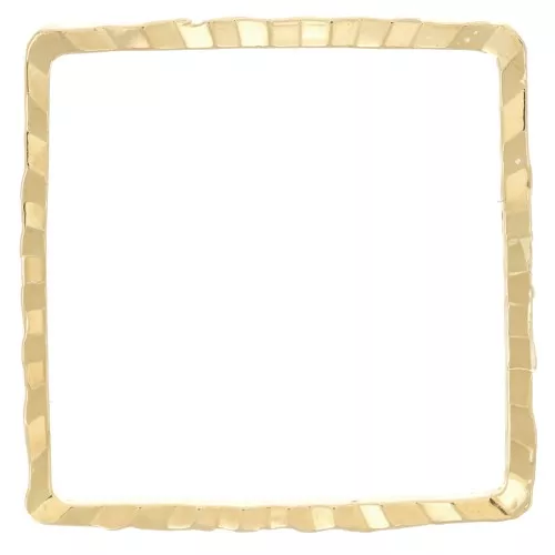 Anilla para montaje y tejido cuadrado trabajada 14 mm dorado