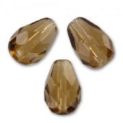 Cuentas en forma de pera facetadas de 10 x 7 mm - Topacio ahumado x20