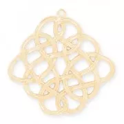 Pendentif en laiton forme Rhombus avec fil entrelacé 31 mm light gold HQ