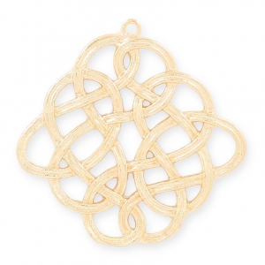 Pendentif en laiton forme Rhombus avec fil entrelacé 31 mm light gold HQ