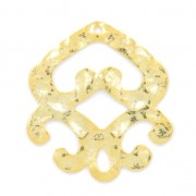 Colgante étnico martillado 40 mm dorado con oro fino x1|raw }}