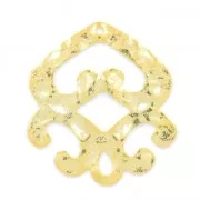 Colgante étnico martillado 40 mm dorado con oro fino x1