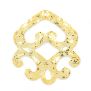 Colgante étnico martillado 40 mm dorado con oro fino x1