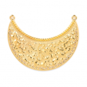 Colgante entrepieza multifilas media luna étnico 39 mm Dorado con oro fino