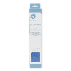 Vinilo textil de transferencia por calor para Silhouette 30.5x91.4 cm Azul con lentejuelas