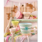 7 flores y hojas decorativas de cuero 27-55 mm Turquesa x1