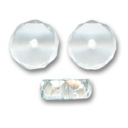 Rondel facetado 10x4 mm Crystal x10|raw }}