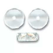 Cuentas arandalas Heishi facetadas 10x4 mm - Cristal x10
