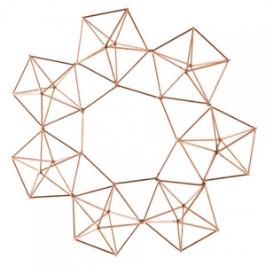 Suspensión geométrica decorativa estilo Himmeli Corona 32 cm Cobre