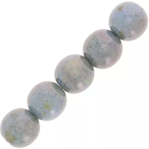 Cuentas redondas 8 mm Cardenillo marmolizado x20