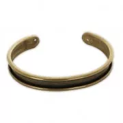 Base pulsera Económica de latón con reborde curvado 10 mm bronce x1