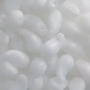 Cuentas de vidrio checa 2 agujeros Zoliduo® Right 5x8mm Opaco White x20