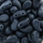 Cuentas de vidrio checa 2 agujeros Zoliduo® Right  5x8mm Jet Hematite Mat x20