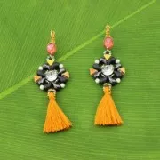 Cuentas de vidrio checa 2 agujeros Zoliduo® Right 5x8mm Jet Hematite x20