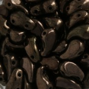 Cuentas de vidrio checa 2 agujeros Zoliduo® Right  5x8mm Gold Bronze x20