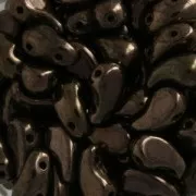 Cuentas de vidrio checa 2 agujeros Zoliduo® Right  5x8mm Gold Bronze x20