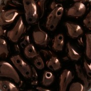 Cuentas de vidrio checa 2 agujeros Zoliduo® Right  5x8mm Dark Bronze x20